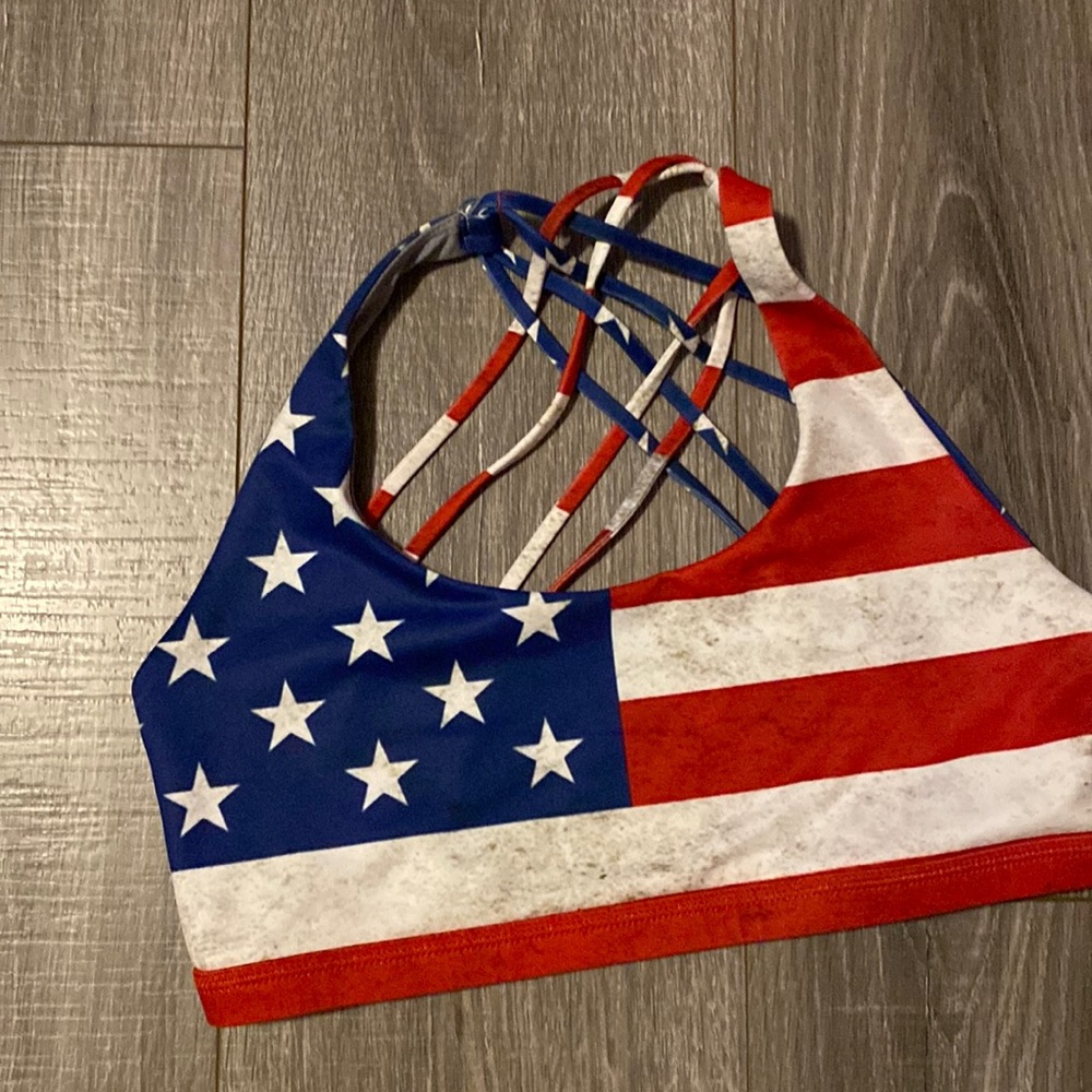American flag sports bra